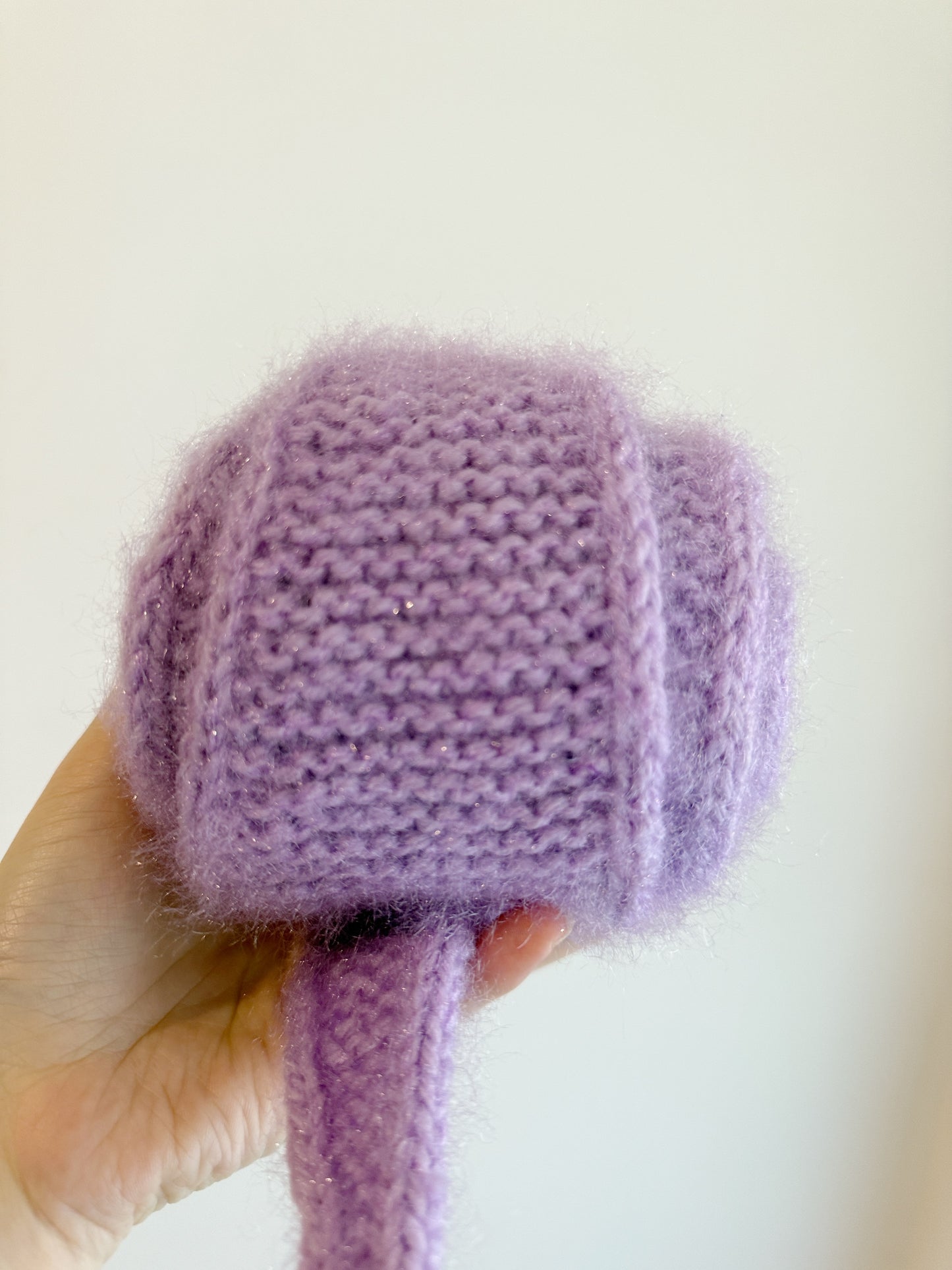 Sophie scarf in lilac| hand knit neckechief | winter wrap | small skinny scaf | handmade gift | tiktok viral scarf