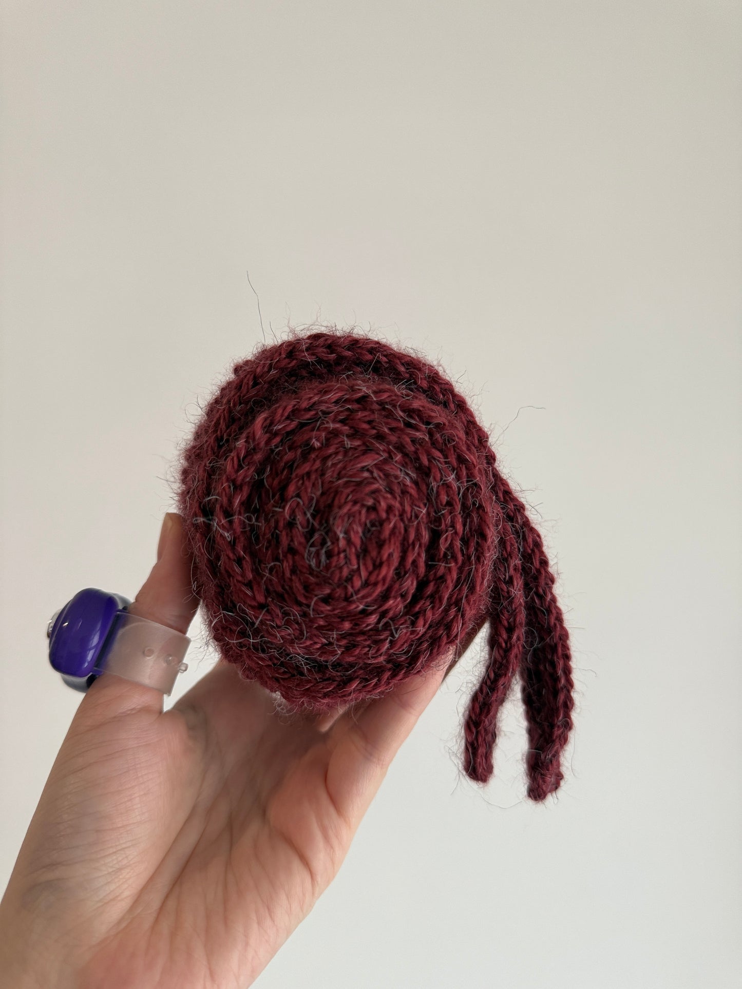Sophie scarf in burgundy | hand knit neckechief | winter wrap | small skinny scaf | handmade gift | tiktok viral scarf