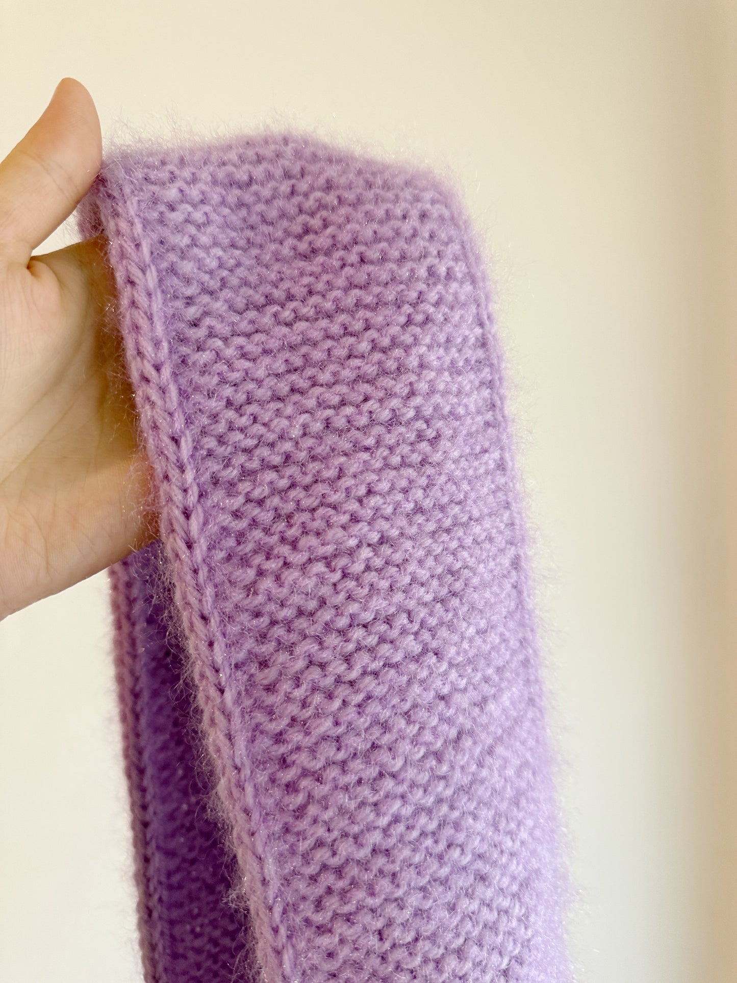 Sophie scarf in lilac| hand knit neckechief | winter wrap | small skinny scaf | handmade gift | tiktok viral scarf