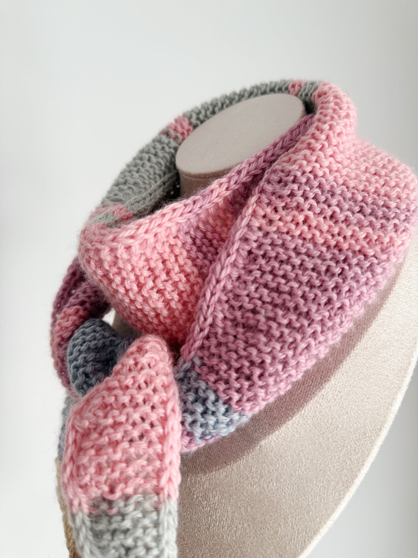 Sophie scarf in pastel mix | hand knit neckechief | winter wrap | small skinny scaf | handmade gift | tiktok viral scarf