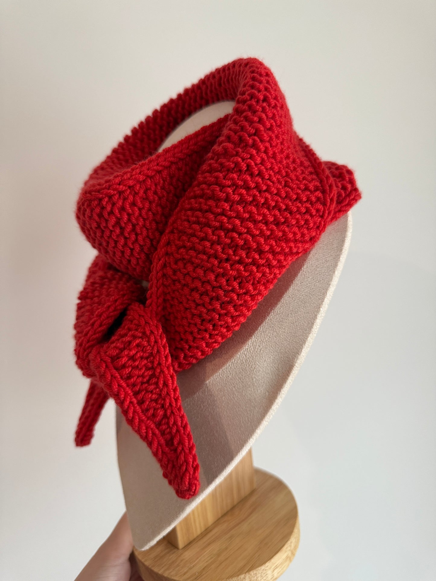Sophie scarf in christmas red | hand knit neckechief | winter wrap | small skinny scarf | handmade gift | tiktok viral scarf | wool yarn