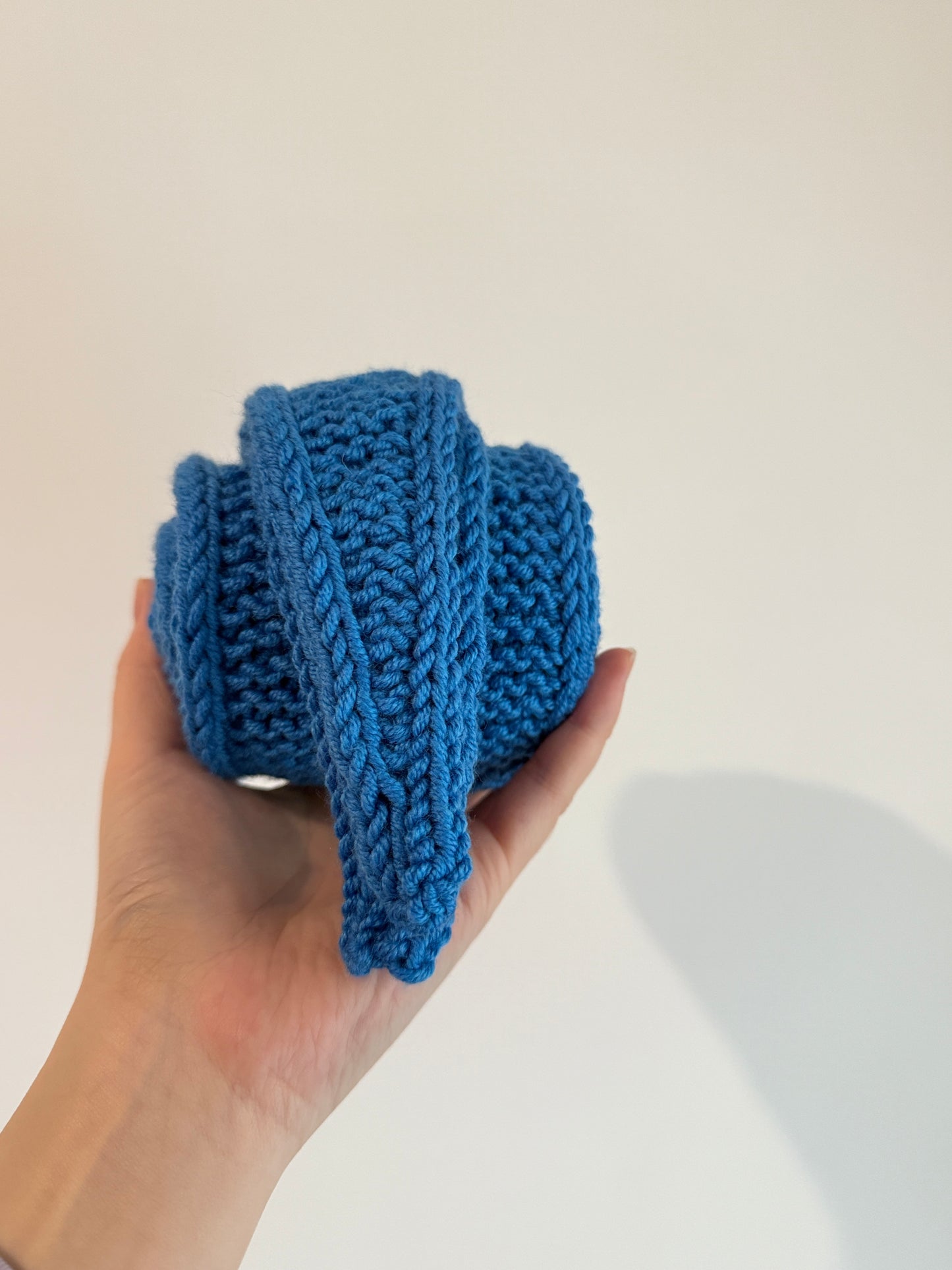 Sophie scarf in french blue | hand knit neckechief | winter wrap | small skinny scarf | handmade gift | tiktok viral scarf | wool yarn