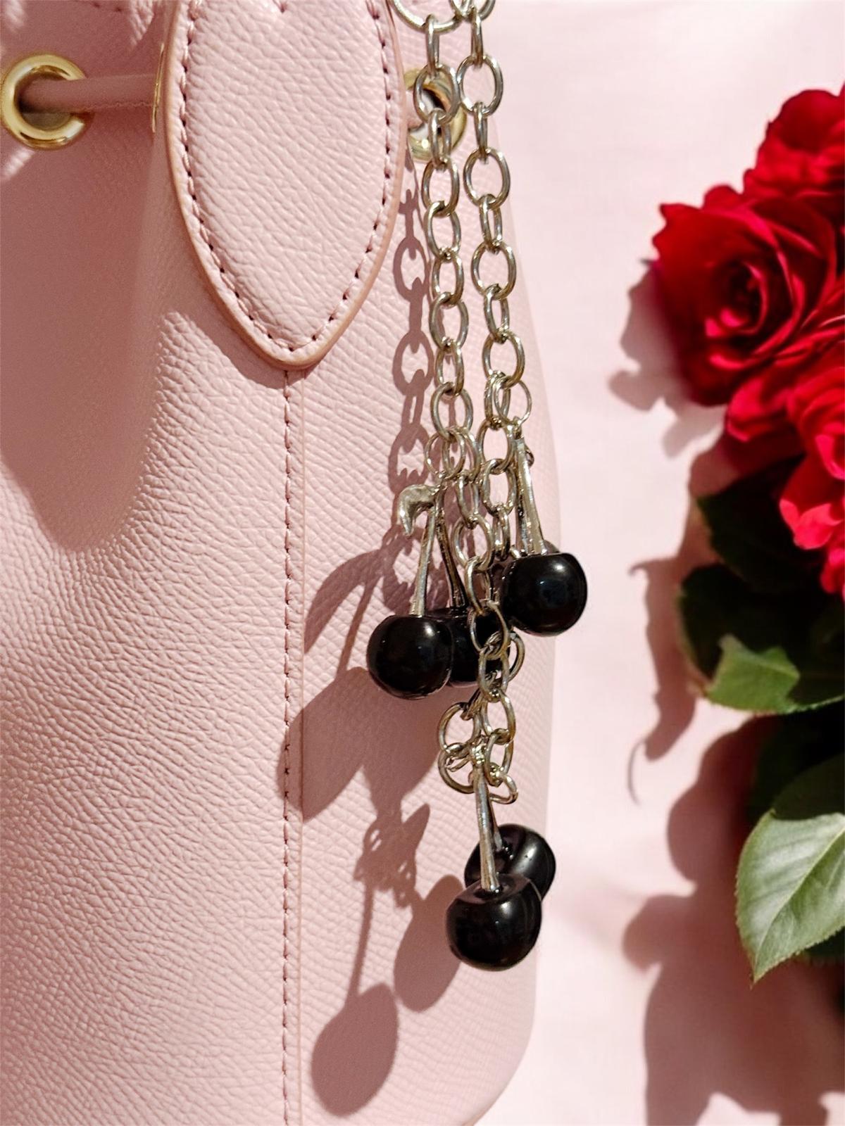 Cherry bag charm | key chain | golden chain with silver | y2k chain | bag lover gift