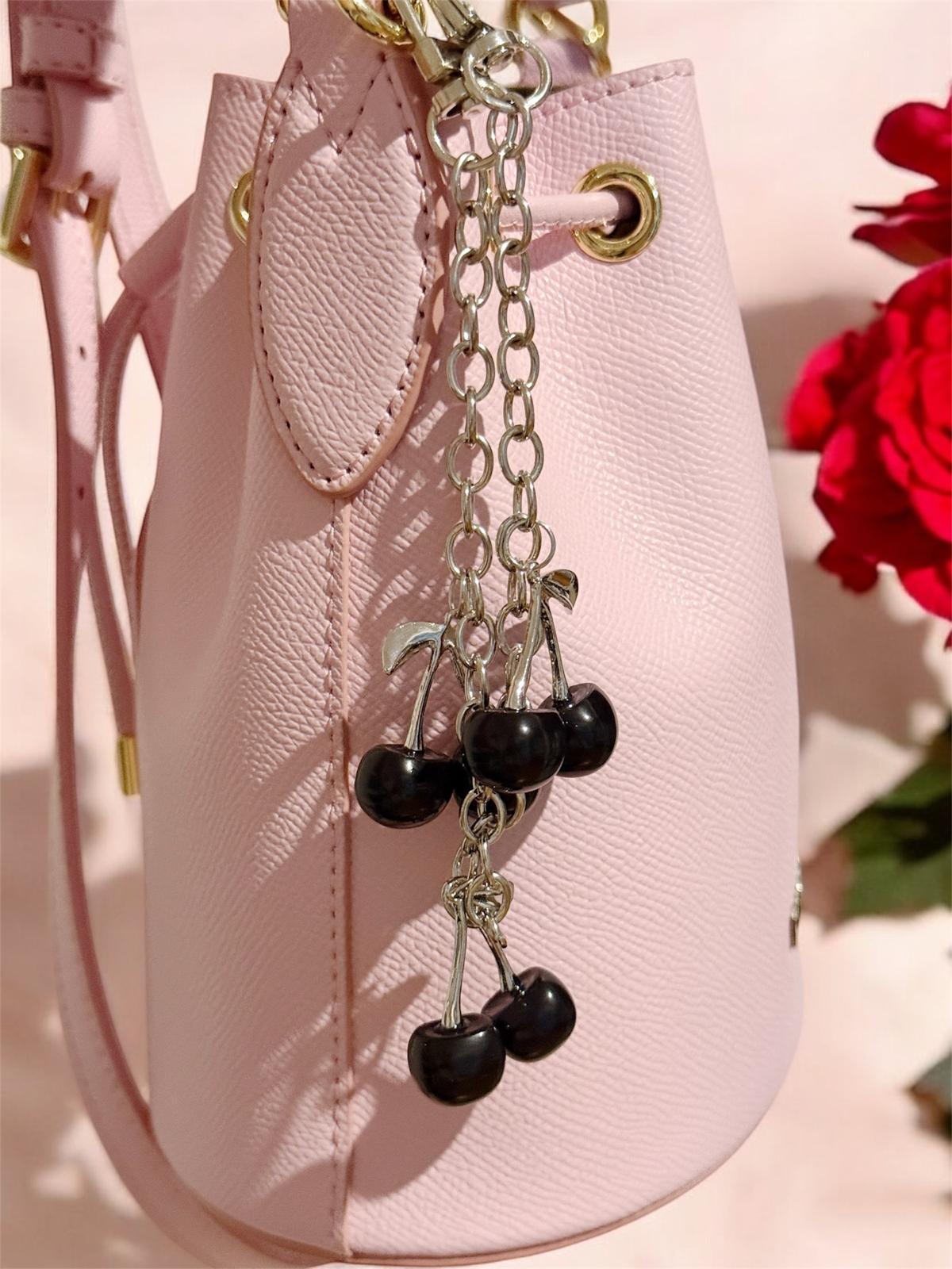 Cherry bag charm | key chain | golden chain with silver | y2k chain | bag lover gift