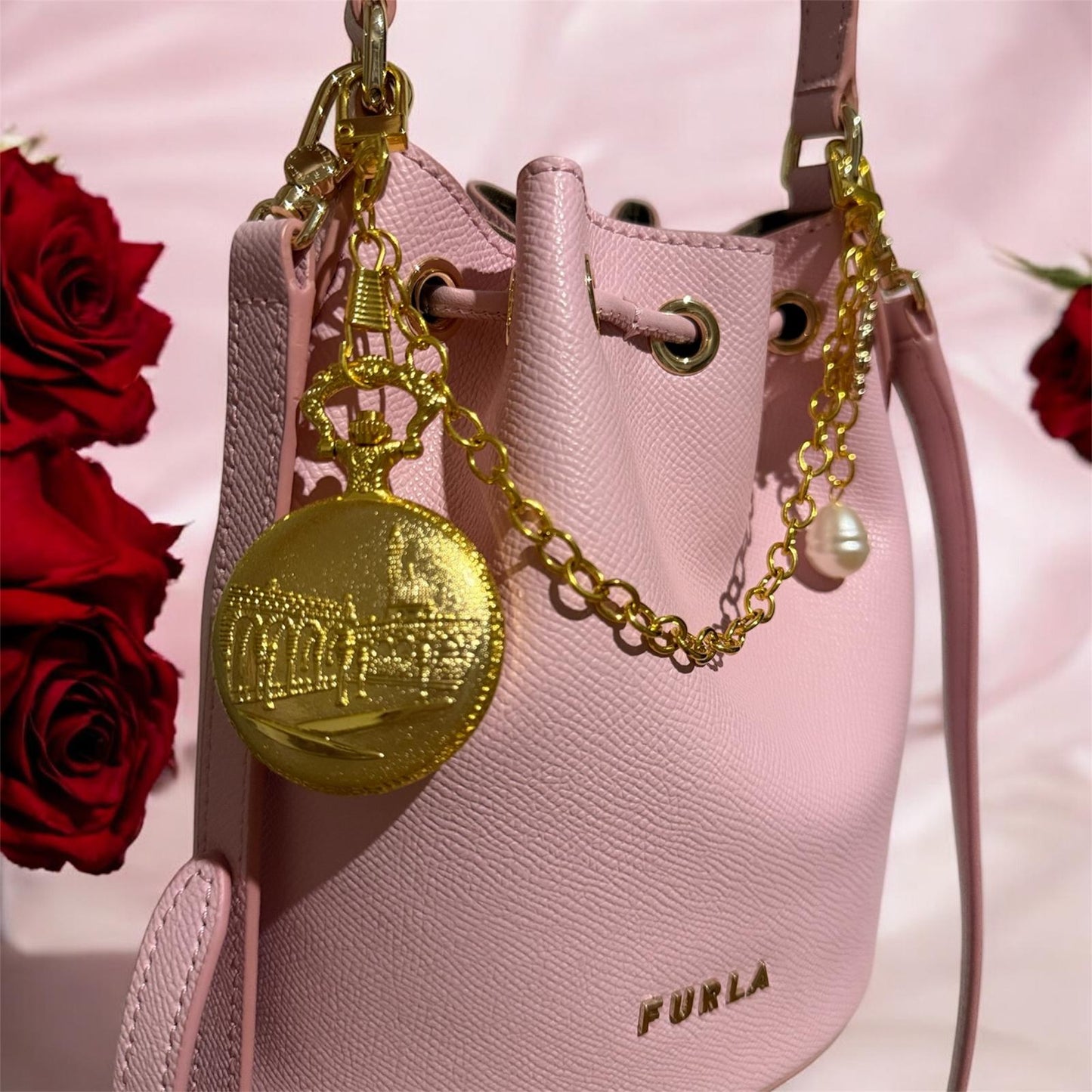 Golden pocket watch keychain | golden charm buckle | y2k chain | bag lover gift | lux keychain