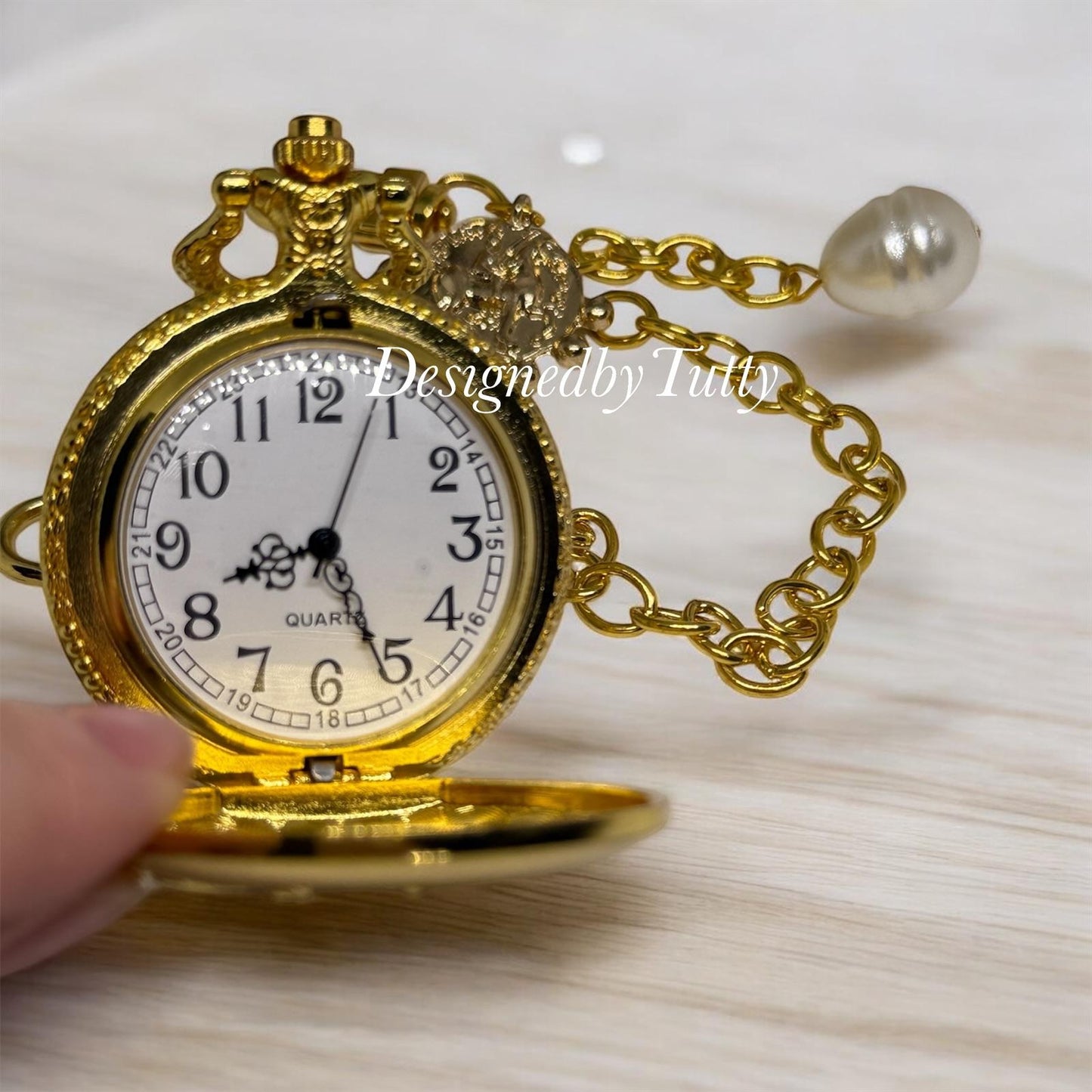 Golden pocket watch keychain | golden charm buckle | y2k chain | bag lover gift | lux keychain