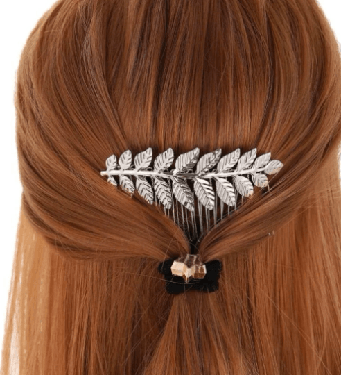 Gold or silver leaf hair comb| korean hair accessories | Bridal hair comb | metal leaves headpiece | wedding gift hair pin - TuttyKnitty