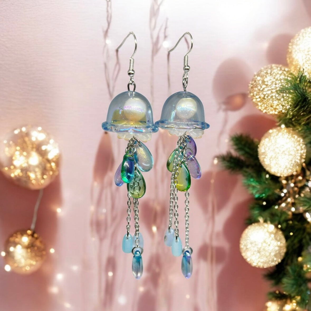 Blue and green Jellyfish earrings | fun and unique earrings