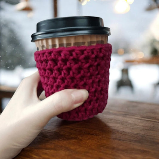 Handknit Coffee Cozy | Crochet Cup cover | reusable washable cup sleeve | Tea warm cozy | Coffee & tea lover | recycle go green love earth