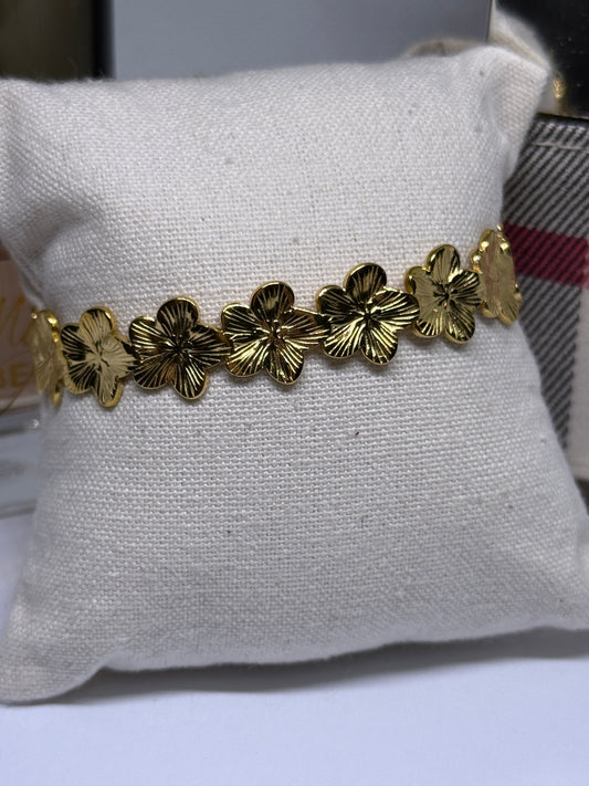 Golden flower bangle | cuff bangle - TuttyKnitty