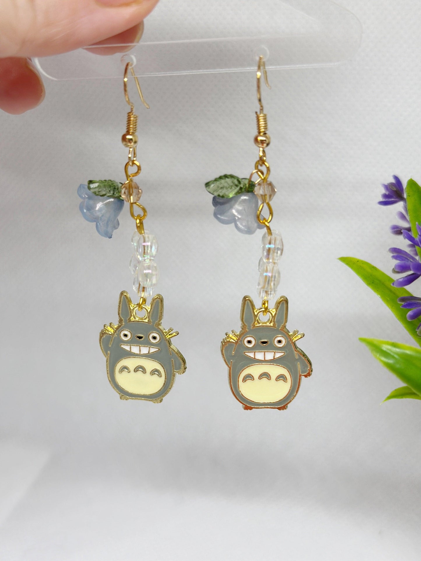 Totoro earrings | japanese anime dangle earrings | oriental decor drop earrings| cute kawaii | howl’s earrings