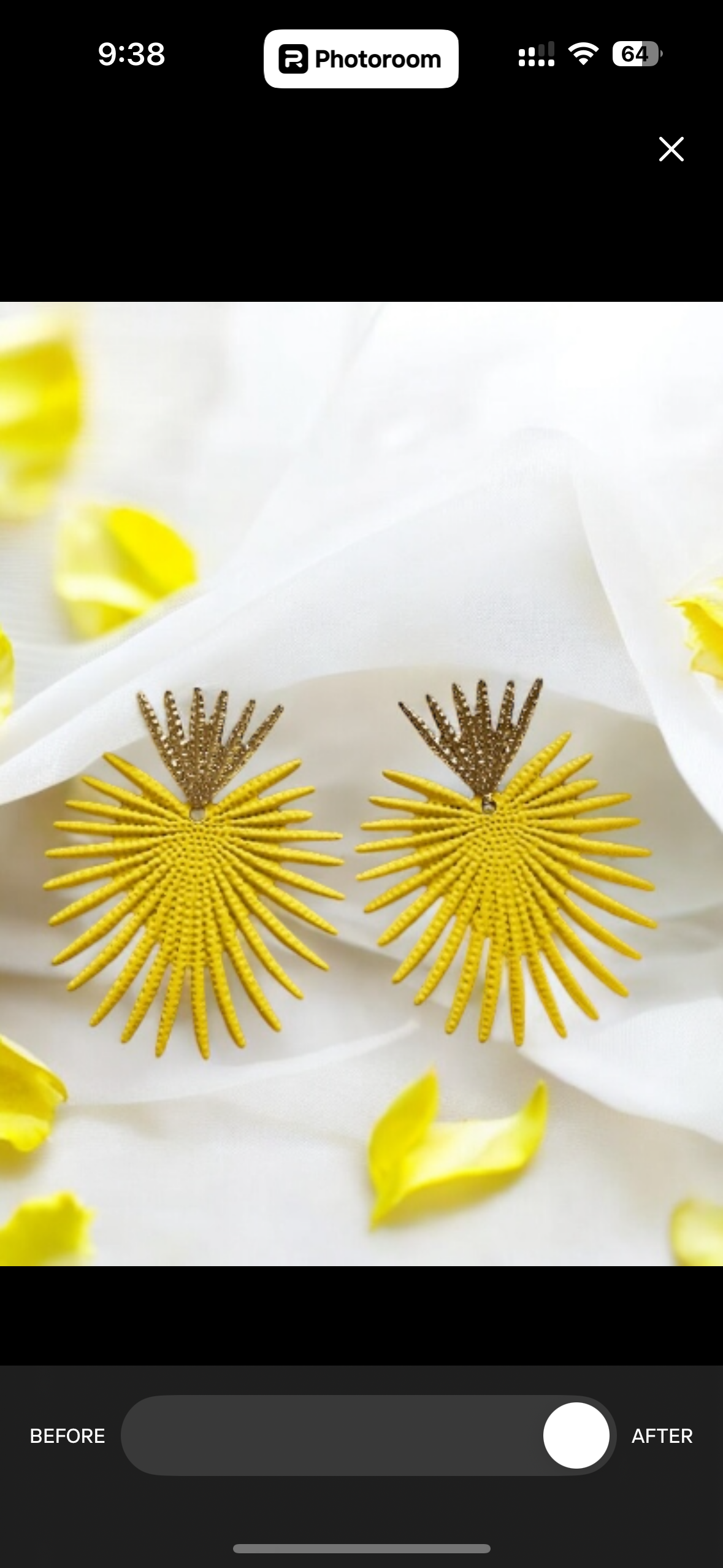 Starburst Flower petal spiky leaf Gold statement earrings | dangly drop earrings | oversize floral earrings | lightweight party earrings