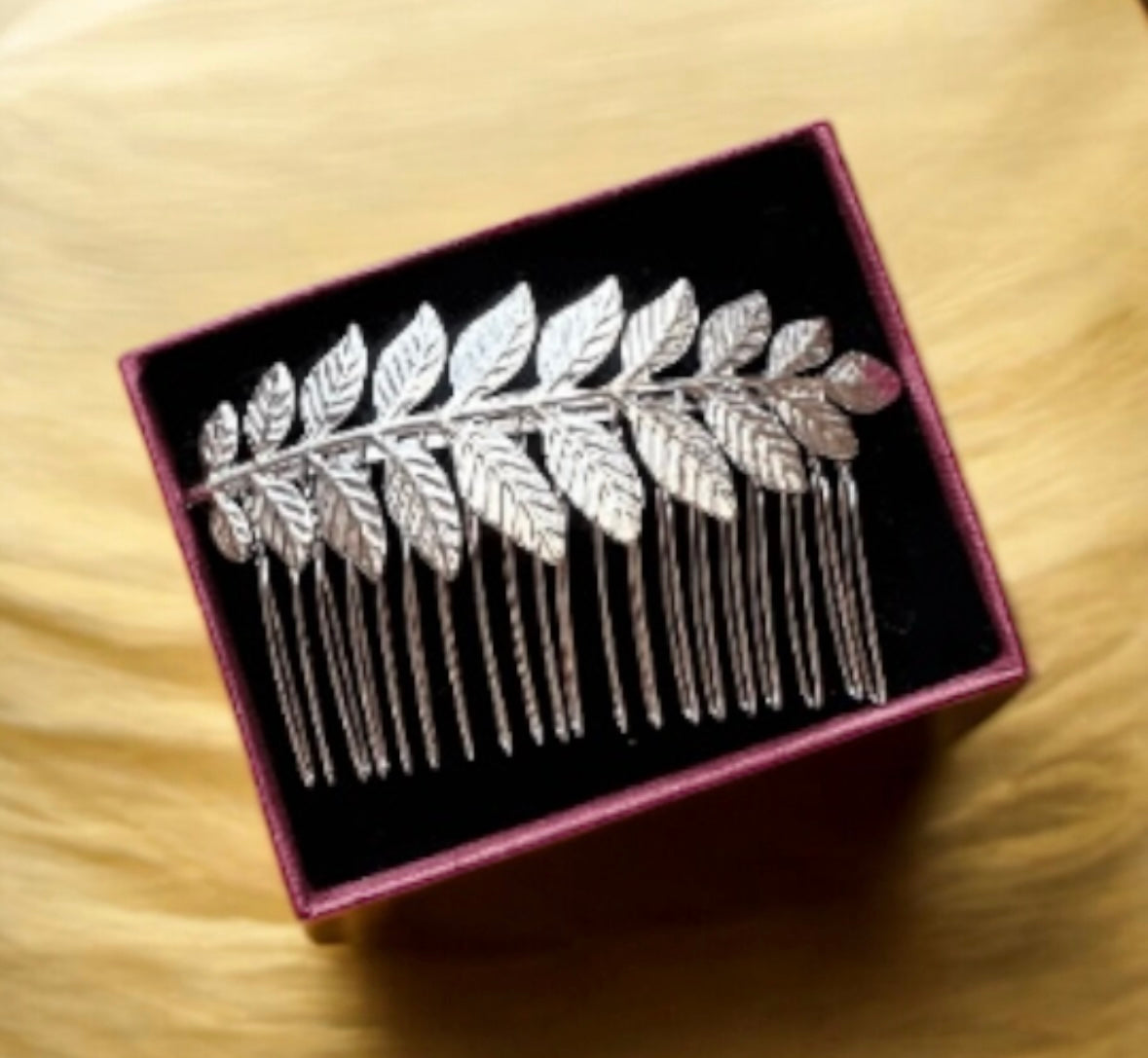 Gold or silver leaf hair comb| korean hair accessories | Bridal hair comb | metal leaves headpiece | wedding gift hair pin