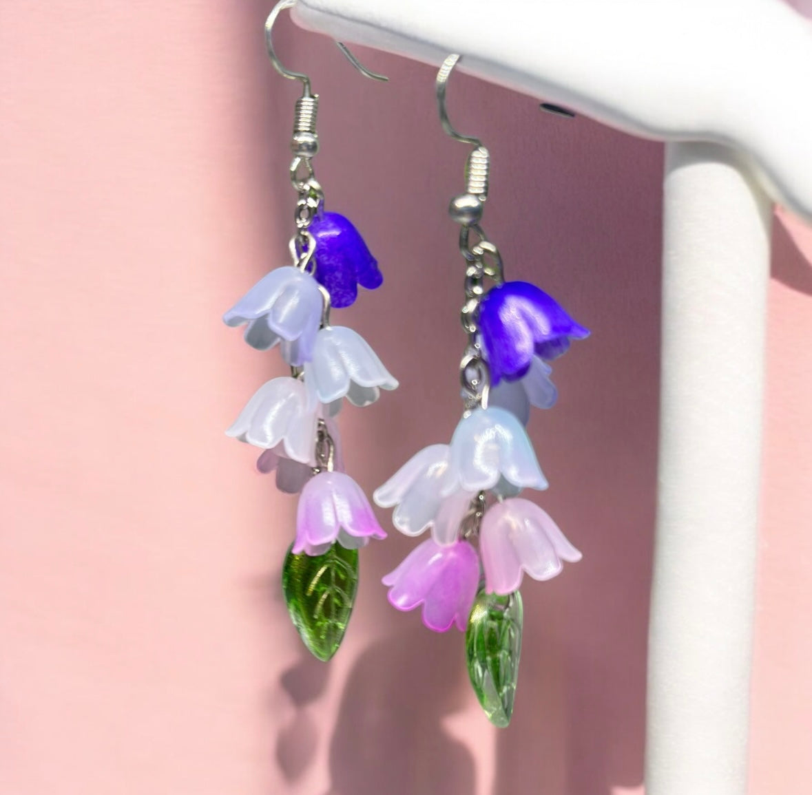 Pink purple flower earrings |mini flower earrings