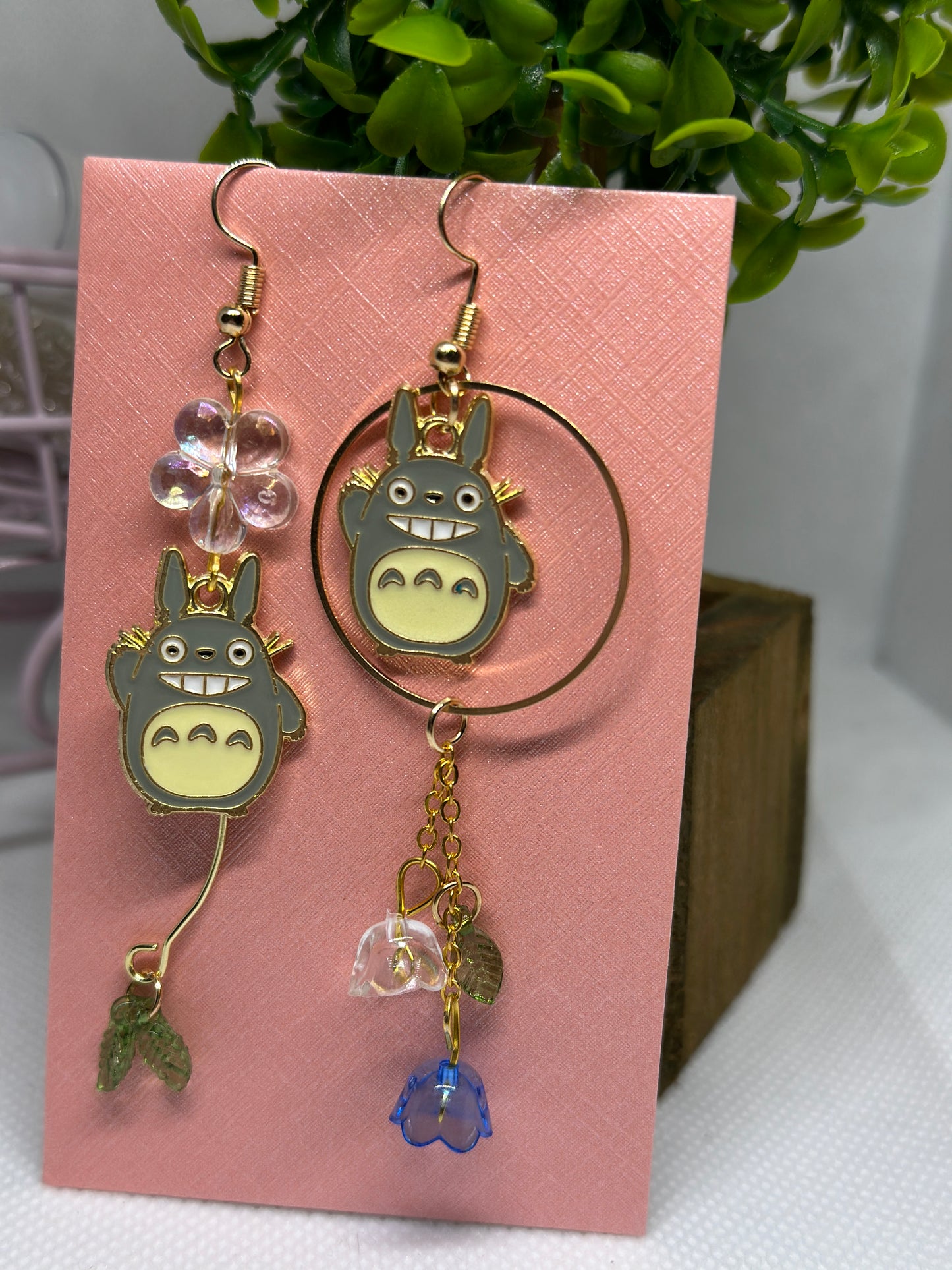 Totoro earrings | japanese anime dangle earrings | oriental decor drop earrings| cute kawaii | howl’s earrings