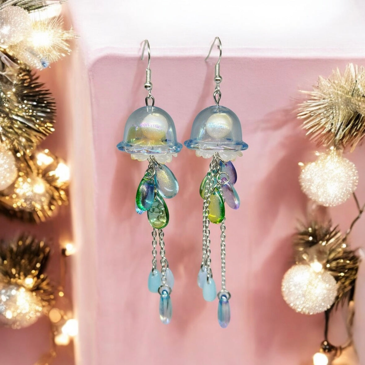 Blue and green Jellyfish earrings | fun and unique earrings