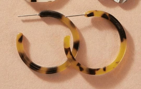 35mm Tortoise shell Hoop earrings | Resin acetate earrings| open hoop acrylic earrings | minimalist dainty earrings | FREE matching studs - TuttyKnitty