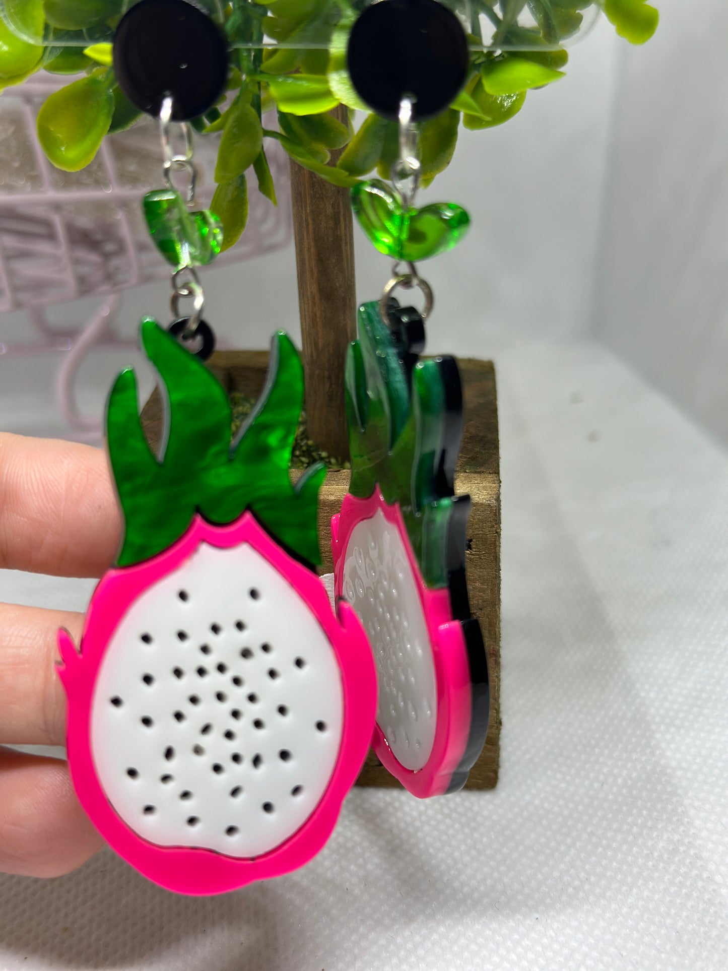 Dragon fruits acetate earrings