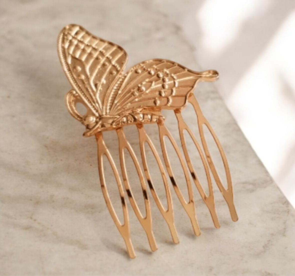 Gold hair comb with butterfly wings | korean hair accessories | Bridal hair comb | Goddess headpiece |wedding hairstyle