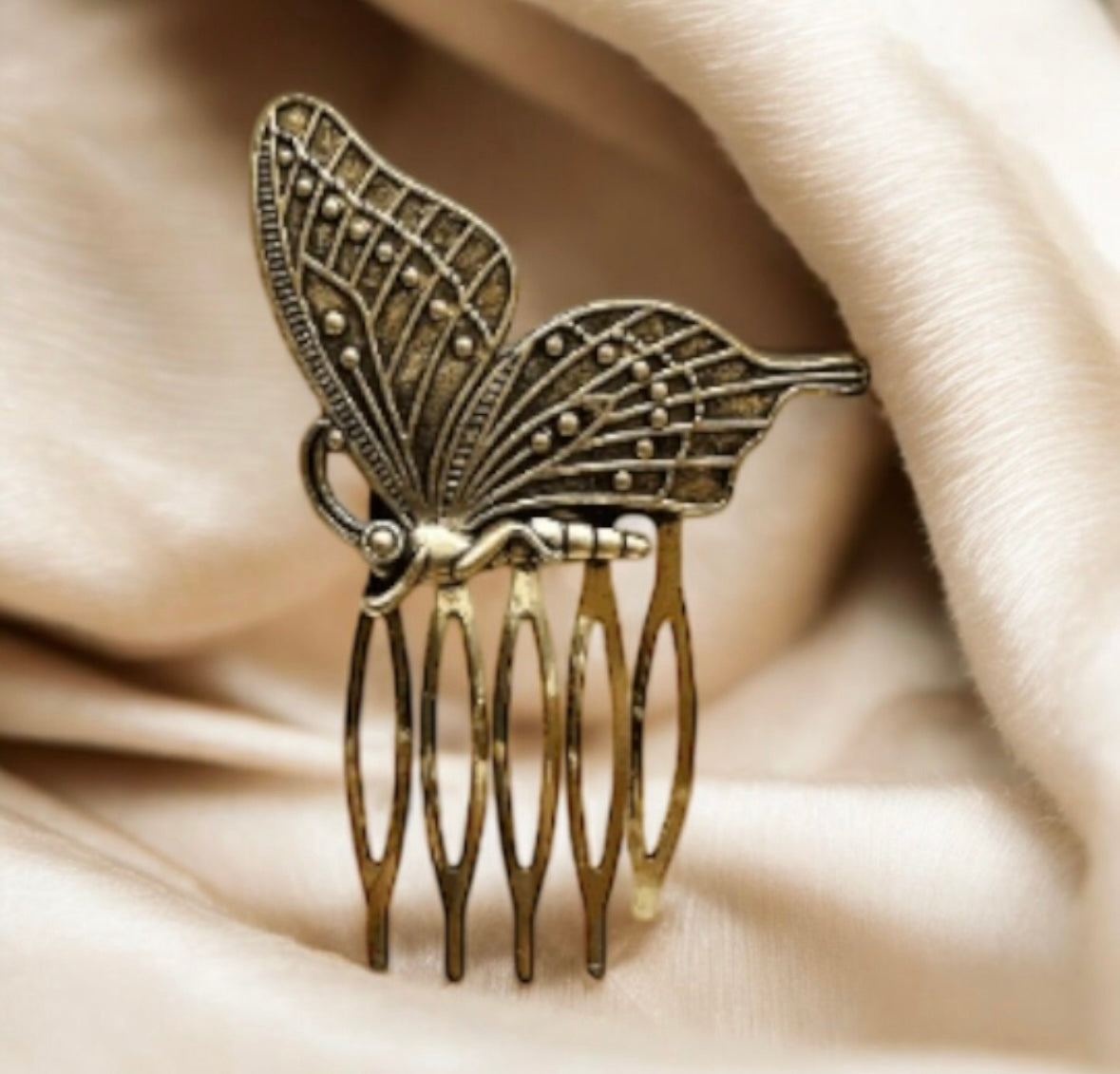 Gold hair comb with butterfly wings | korean hair accessories | Bridal hair comb | Goddess headpiece |wedding hairstyle