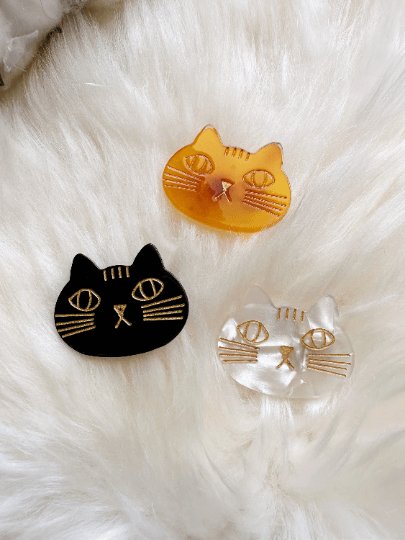 3pcs Mini cat acetate hair clips | Colourful miniature kitten clips| korean hair accessories| animal hair clip | gift for cat lover - TuttyKnitty