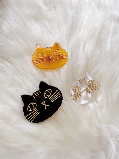 3pcs Mini cat acetate hair clips | Colourful miniature kitten clips| korean hair accessories| animal hair clip | gift for cat lover - TuttyKnitty