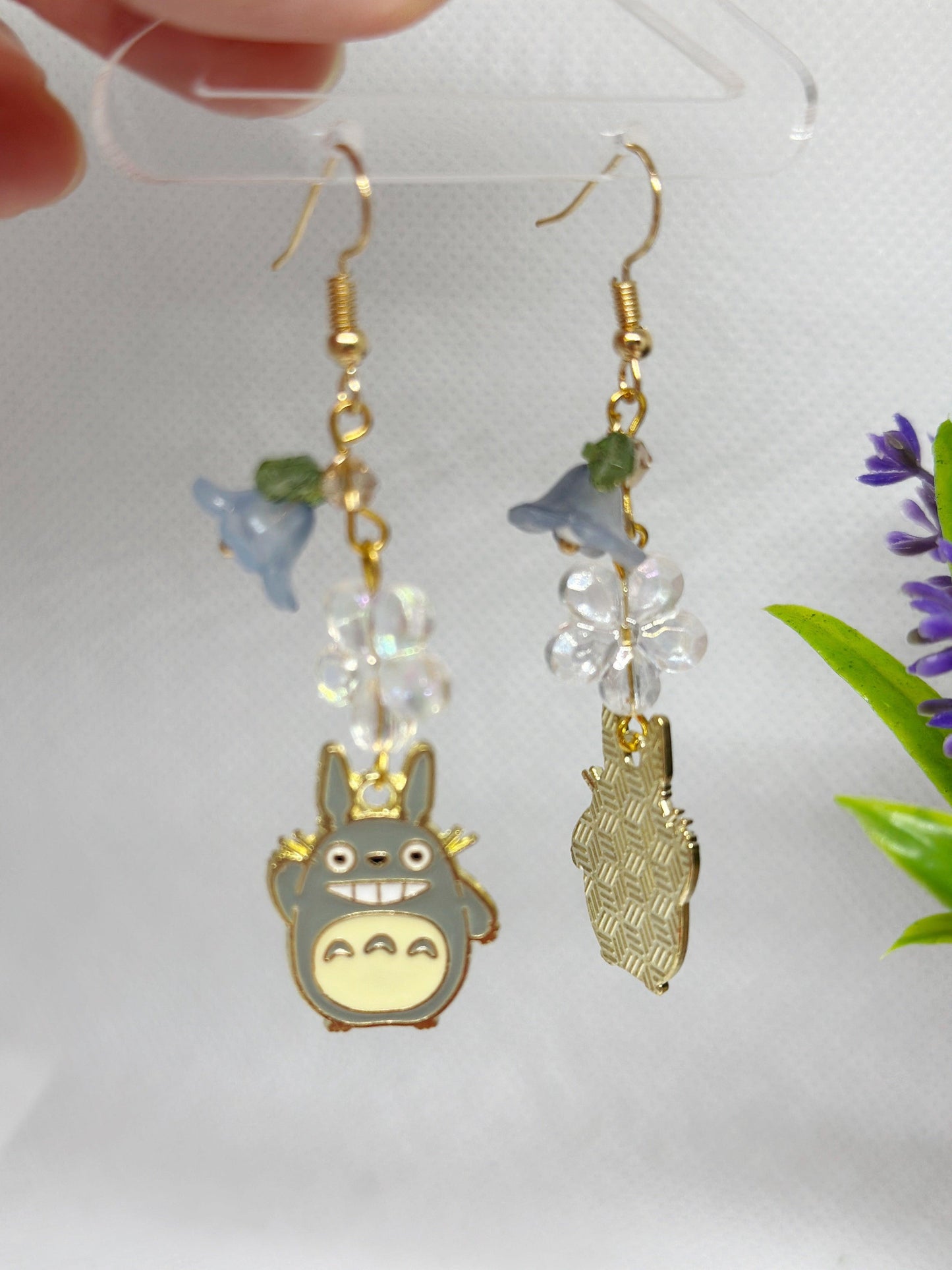 Totoro earrings | japanese anime dangle earrings | oriental decor drop earrings| cute kawaii | howl’s earrings