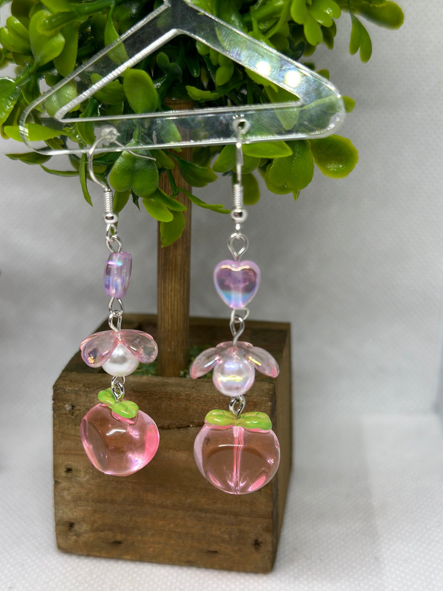 Peach dangle earrings