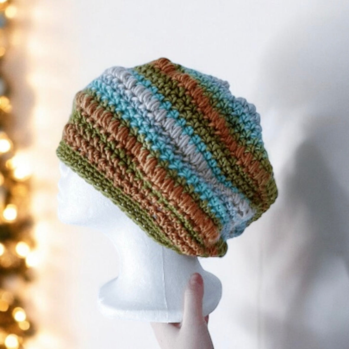 Crochet candy Pastel Beanie | Bobble Beret | Slouchy Hat in bright vibrant pop candy colour| Knit beanie in rainbow mix | Knit winter hat