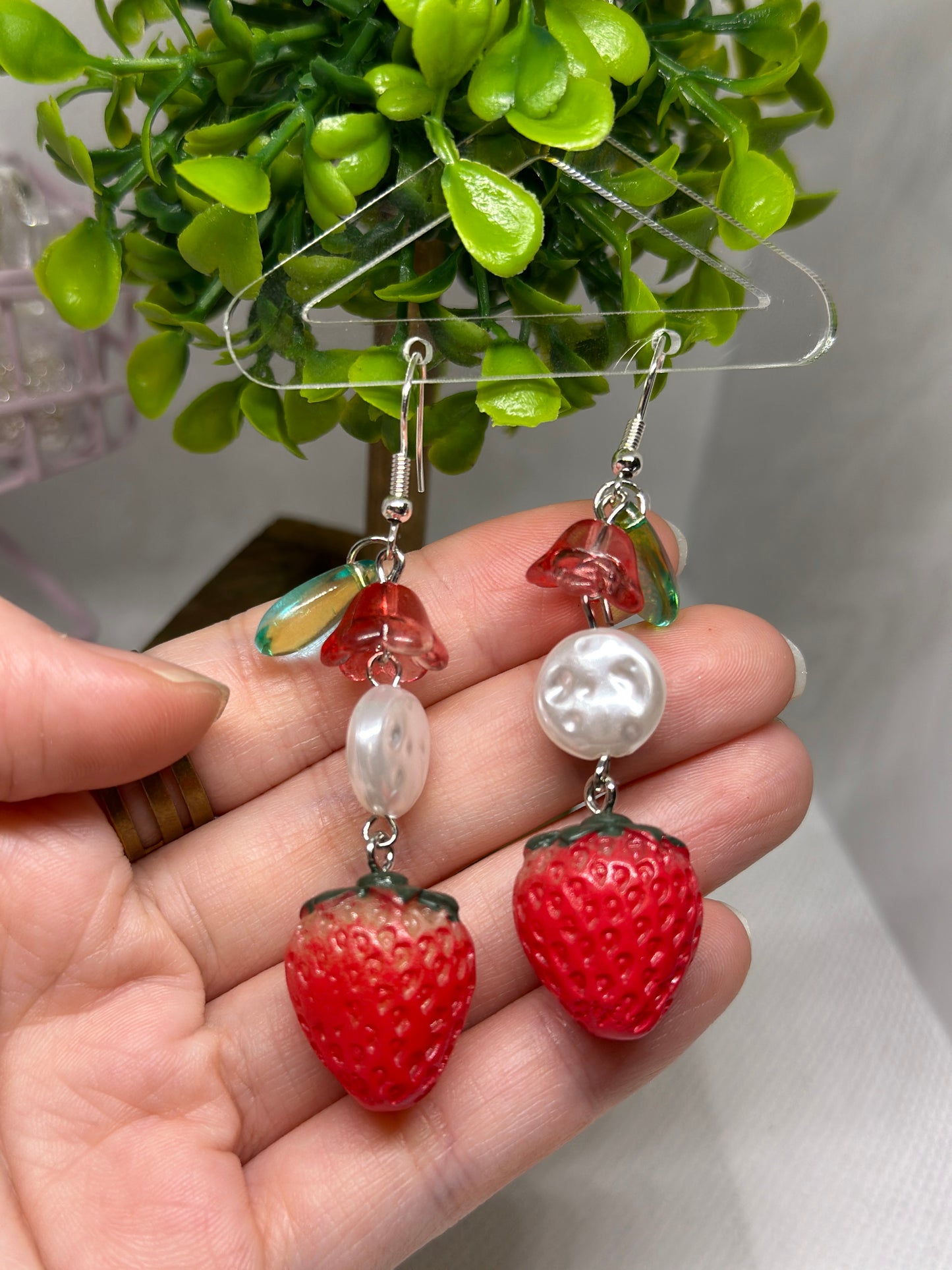 Strawberry dangle earrings