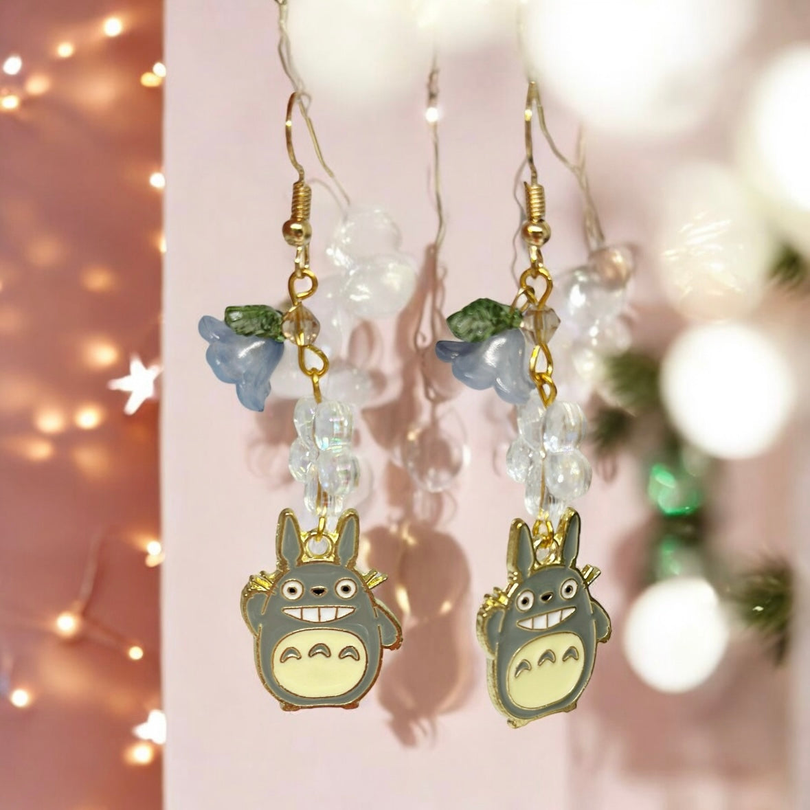 Totoro earrings | japanese anime dangle earrings | oriental decor drop earrings| cute kawaii | howl’s earrings