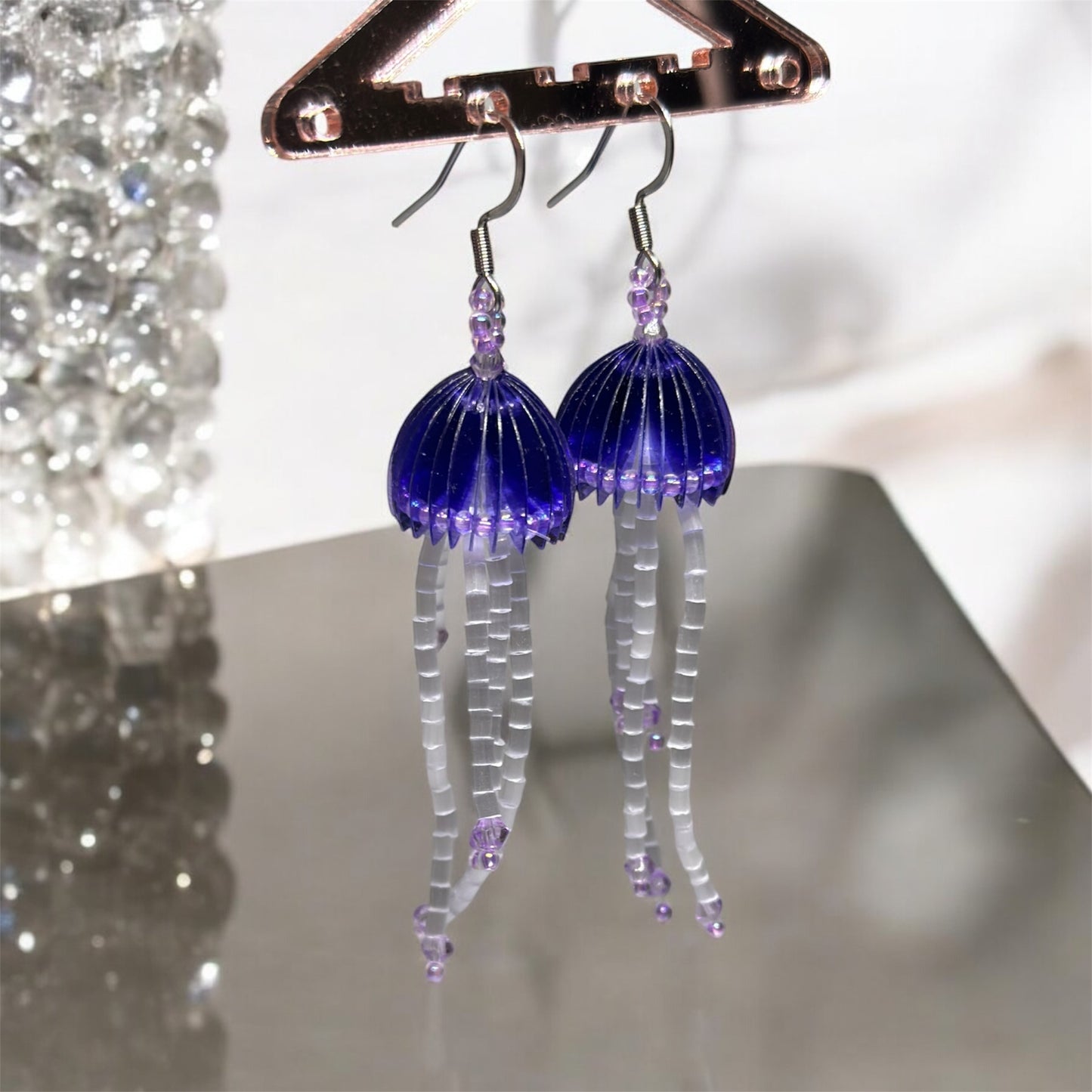 Purple jellyfish with beads tentacles