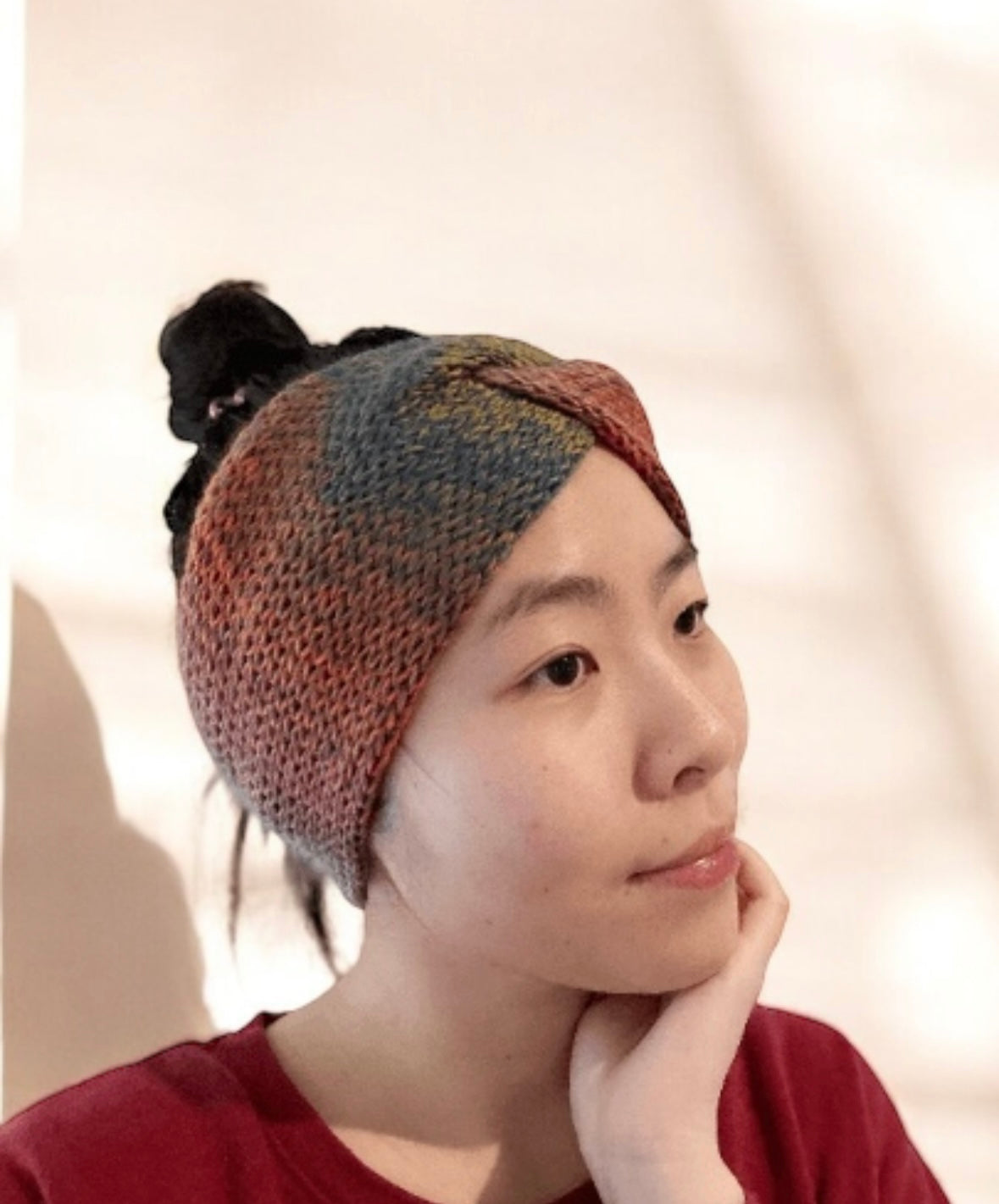 Knit headband | winter ear warmer | colourful turban | twisted head band | wool knit cozy messy bun beanie | casual autumn wear