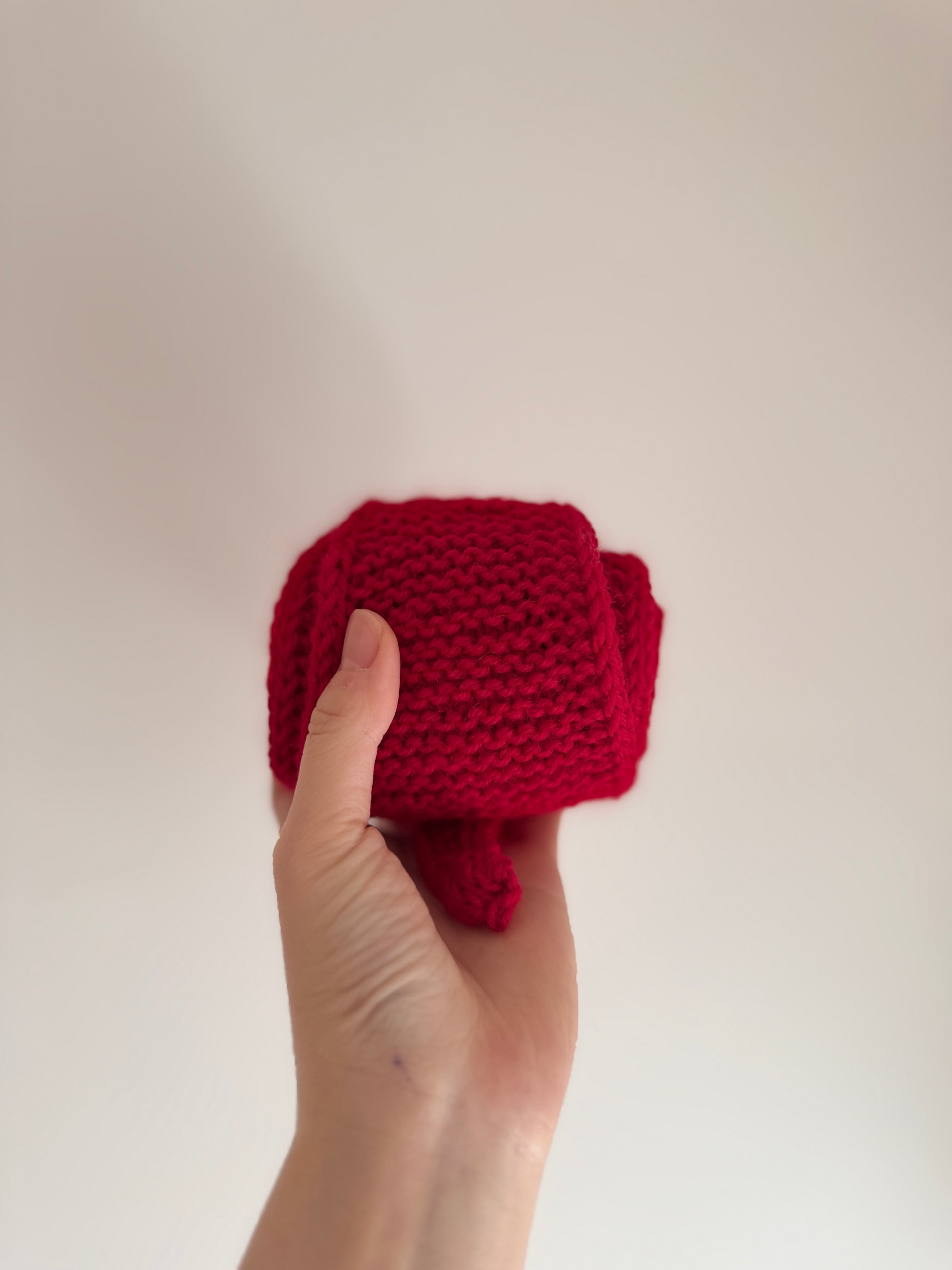 Sophie scarf in hot red | hand knit neckechief | winter wrap | small skinny scarf | handmade gift | tiktok viral scarf | wool yarn - TuttyKnitty