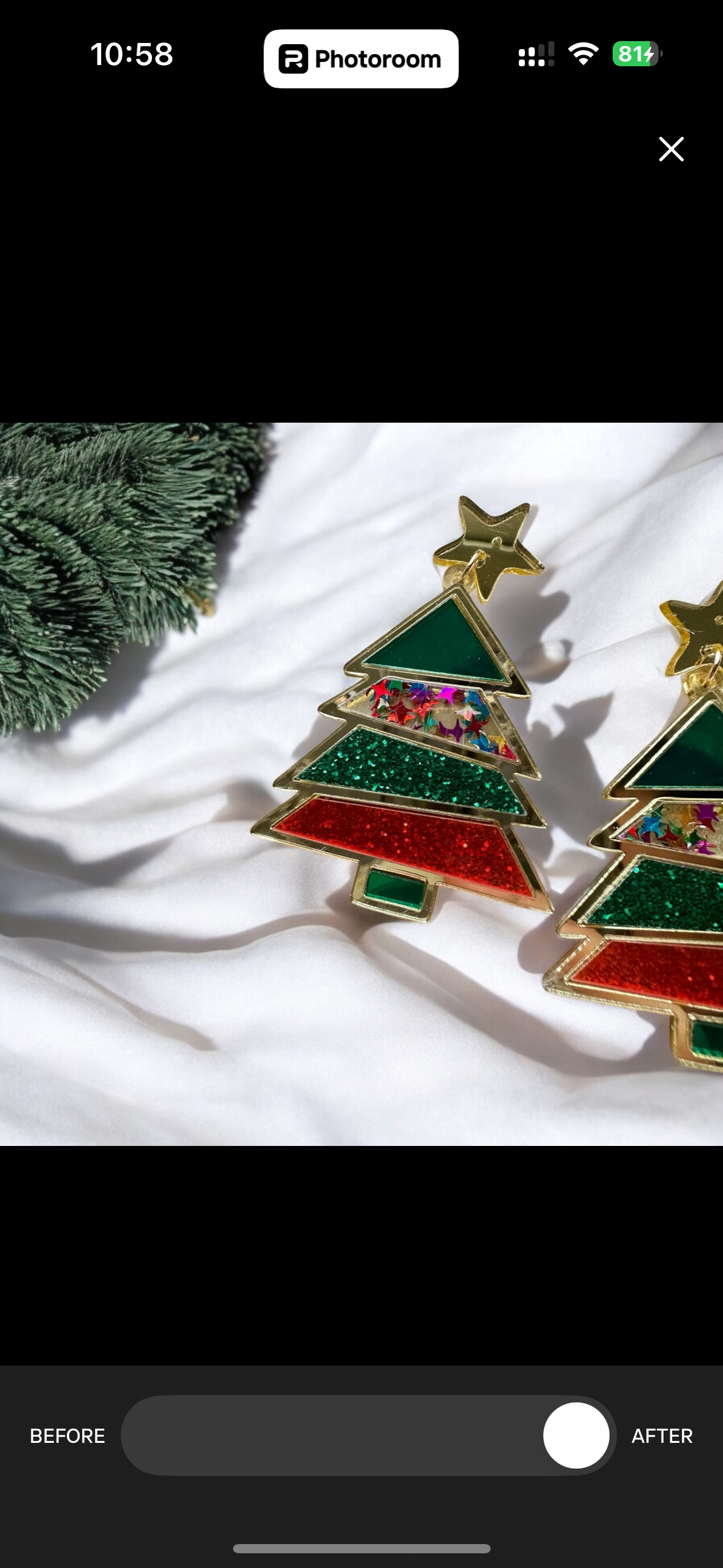 Christmas tree earrings| glitter golden acrylic earrings | art decor oversize party earrings