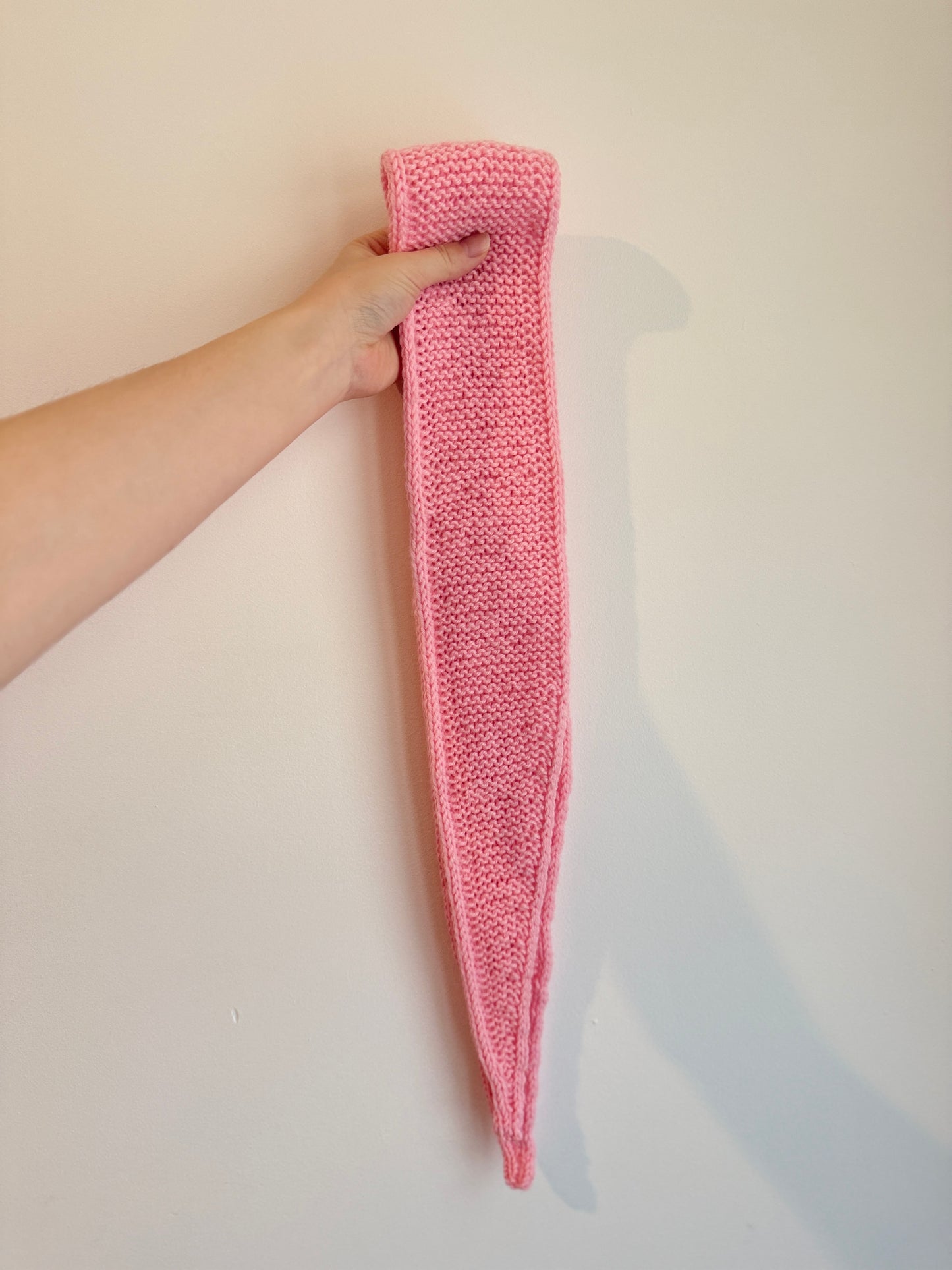 Sophie scarf in baby pink | hand knit neckechief | winter wrap | small skinny scarf | handmade gift | tiktok viral scarf | wool yarn