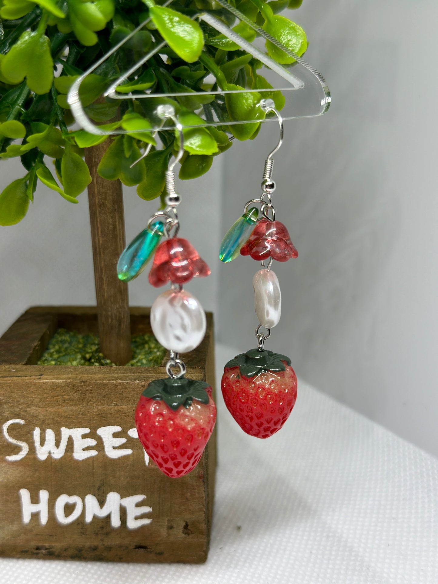 Strawberry dangle earrings