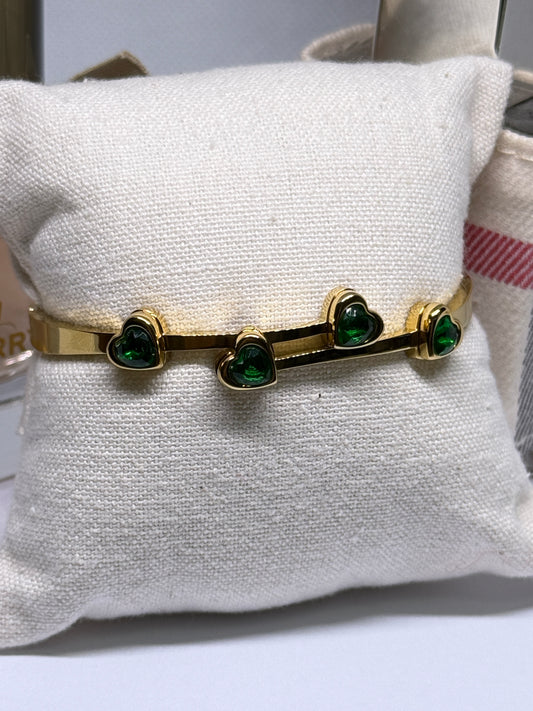 Green Heart zirconia bangle