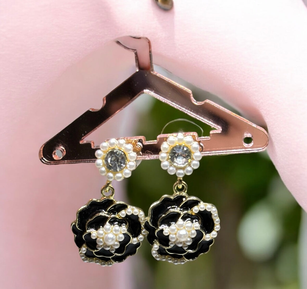 Camelia flower earrings | luxury pearl earrings