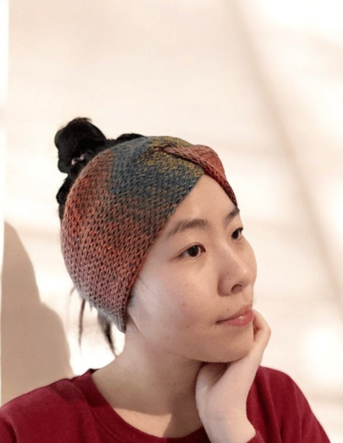 Knit headband | winter ear warmer | colourful turban | twisted head band | wool knit cozy messy bun beanie | casual autumn wear