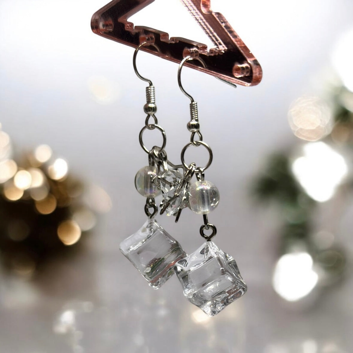 Icecube earrings | cute kawaii earrings | glitter stars earrings