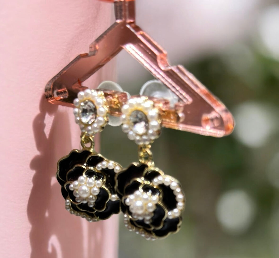 Camelia flower earrings | luxury pearl earrings