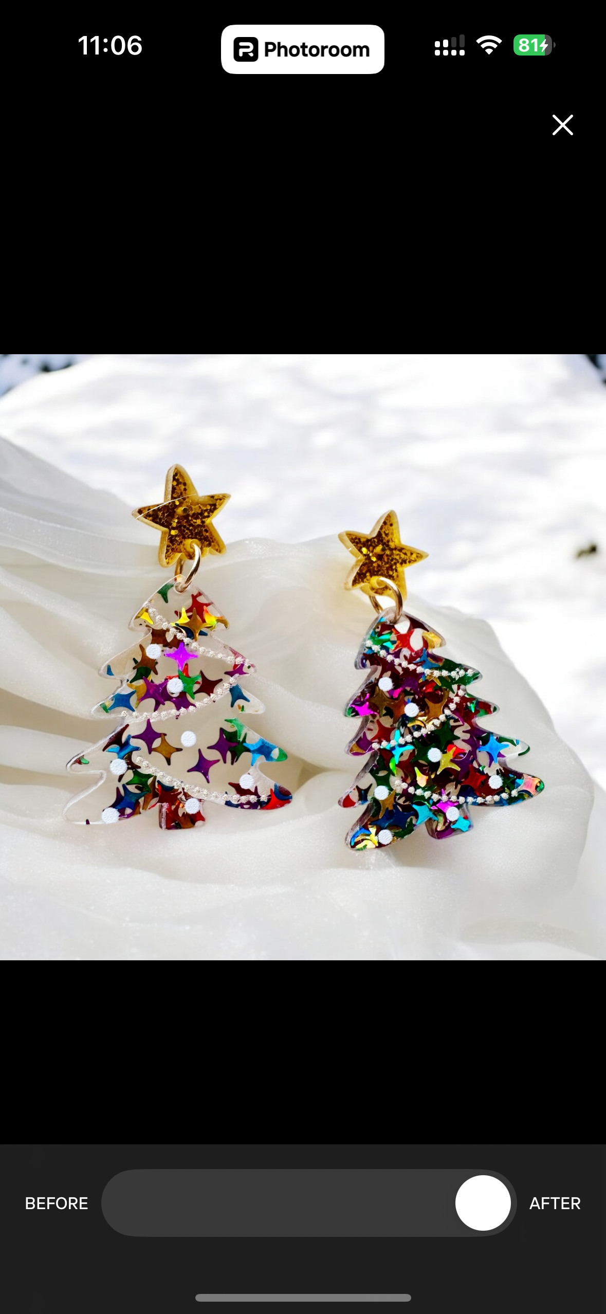 Glitter stars christmas tree earrings