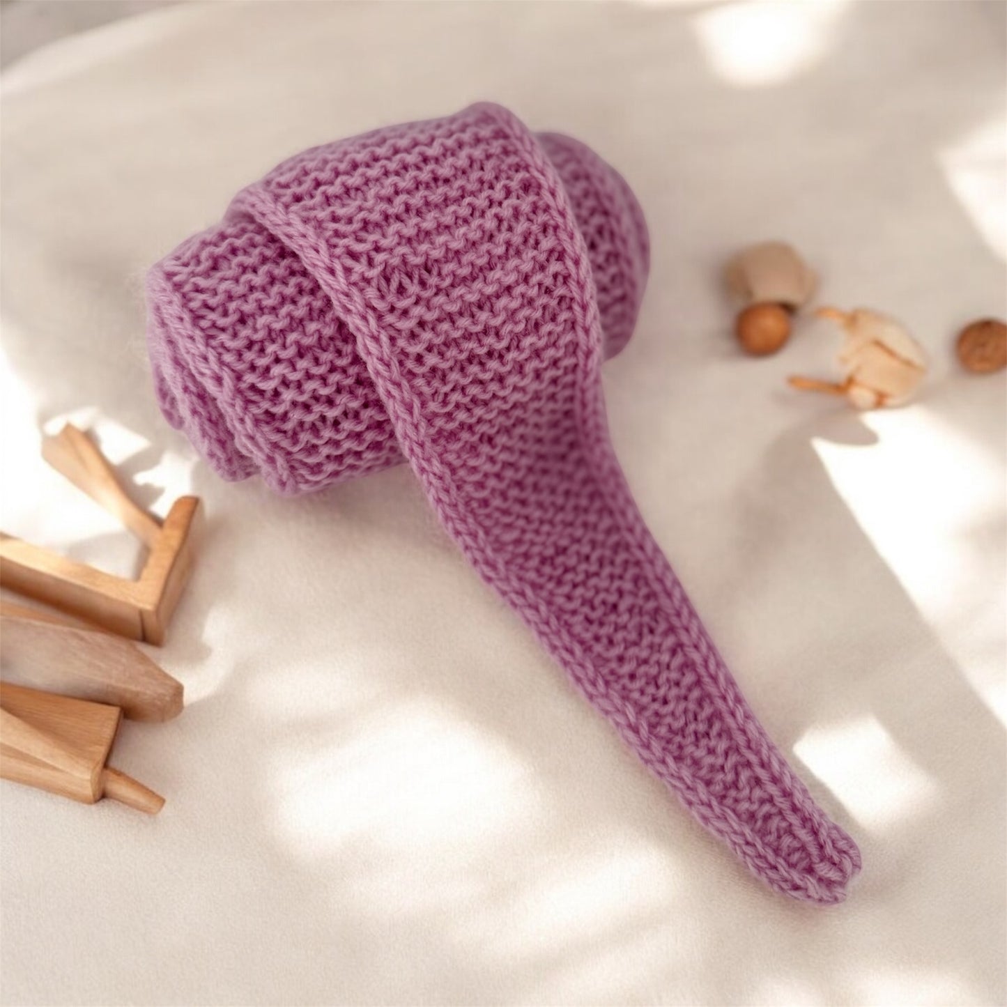Sophie scarf in lilac pink | hand knit neckechief | winter wrap | small skinny scaf | handmade gift | tiktok viral scarf