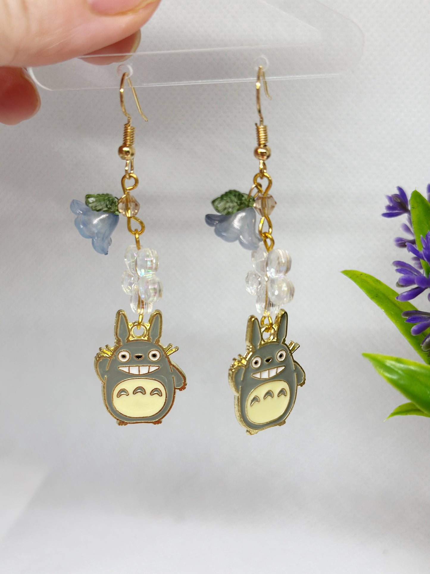 Totoro earrings | japanese anime dangle earrings | oriental decor drop earrings| cute kawaii | howl’s earrings