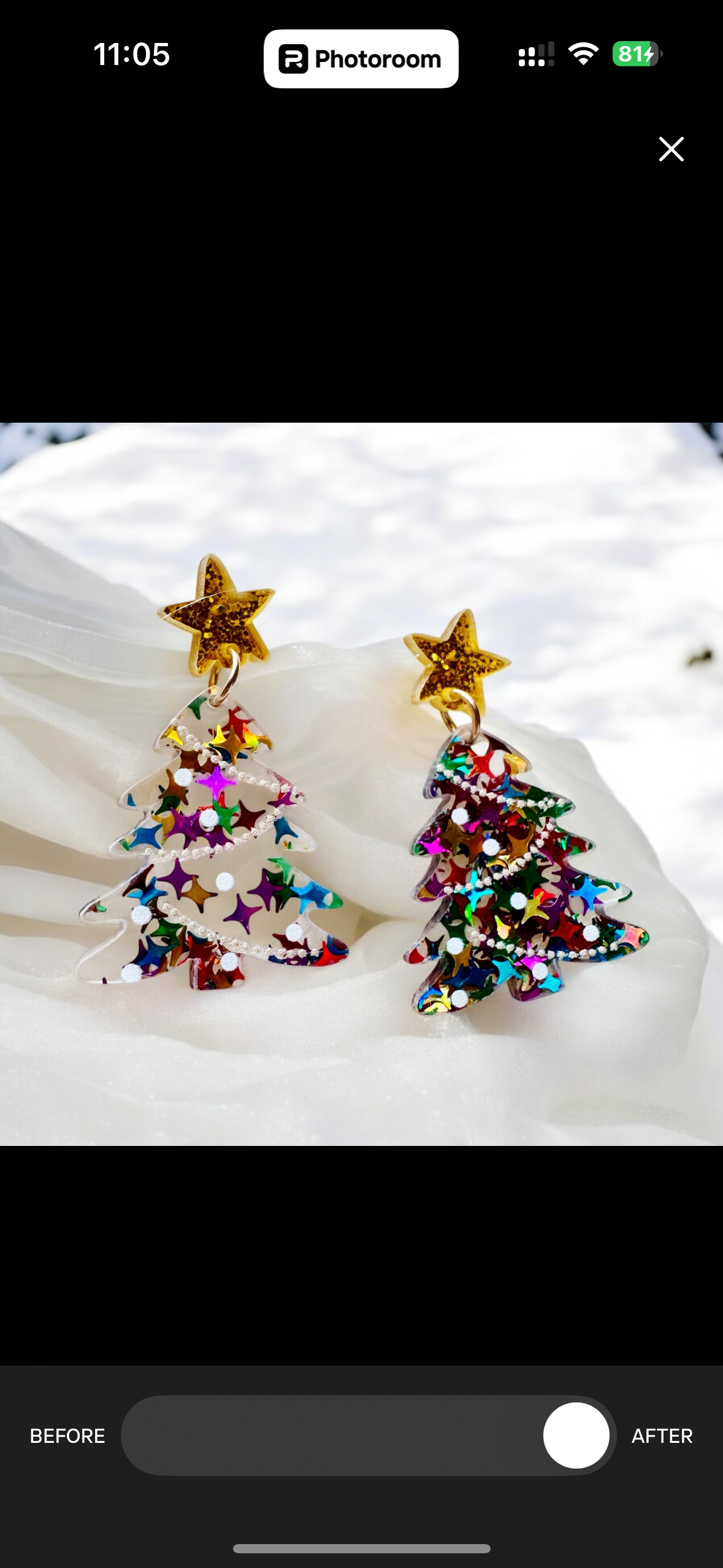 Glitter stars christmas tree earrings