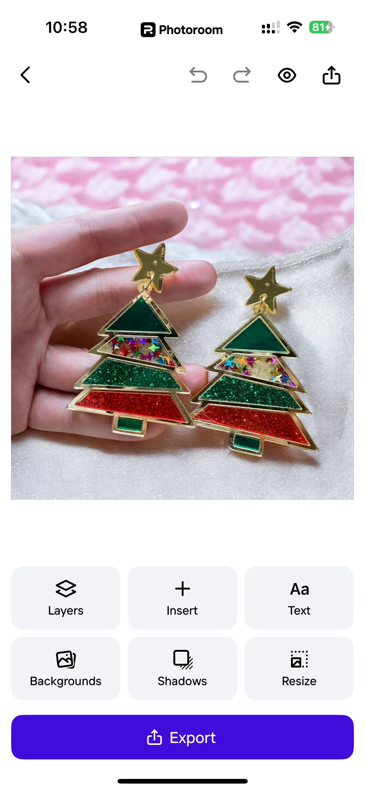 Christmas tree earrings| glitter golden acrylic earrings | art decor oversize party earrings