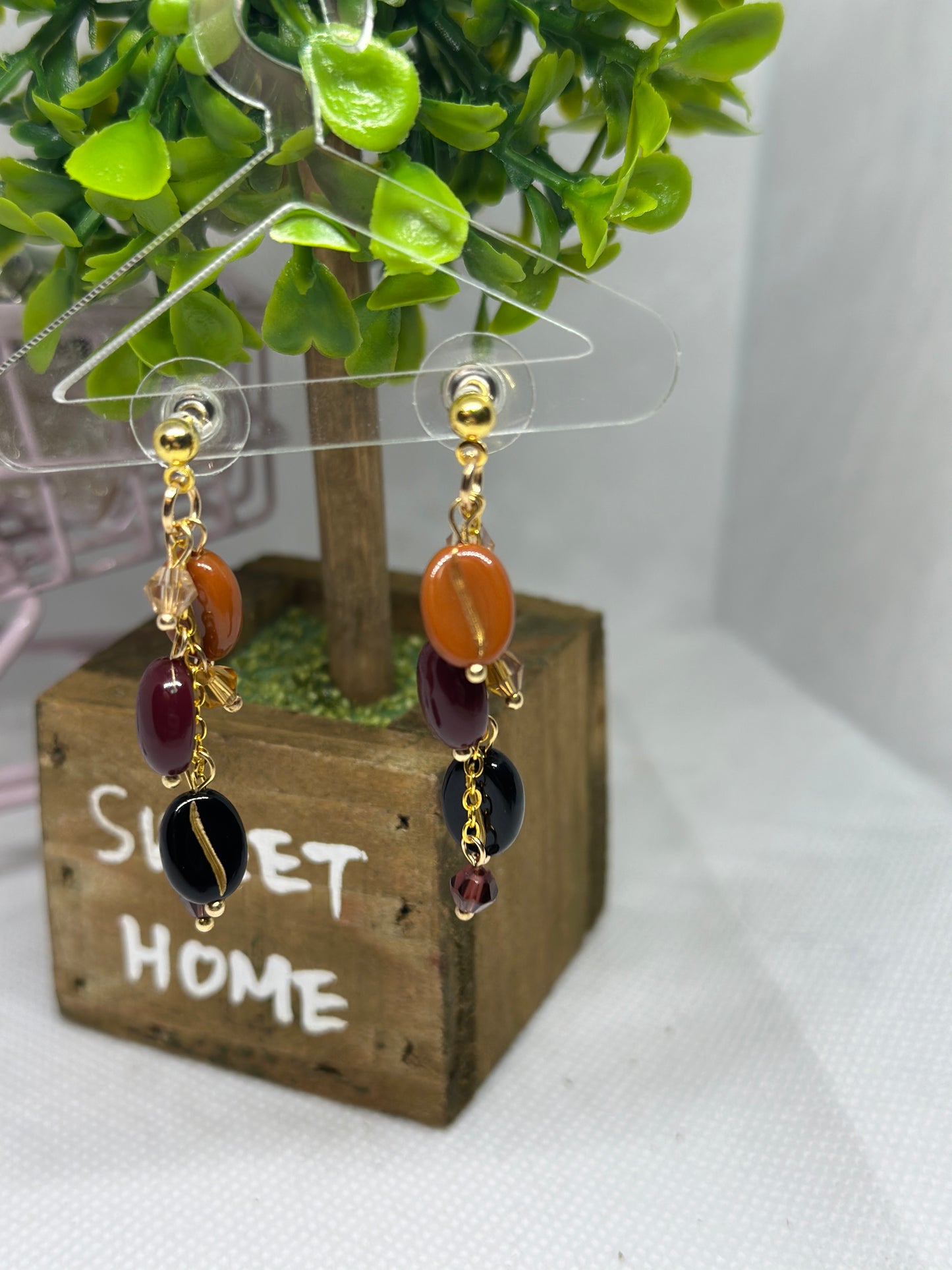 Coffee beans earrings | coffee lover earrings | aesthetic y2k earrings