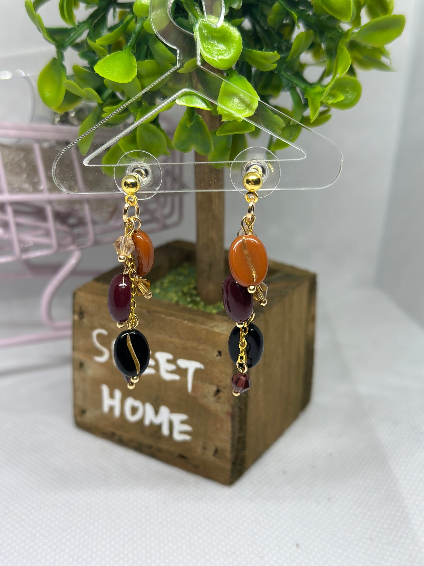 Coffee beans earrings | coffee lover earrings | aesthetic y2k earrings