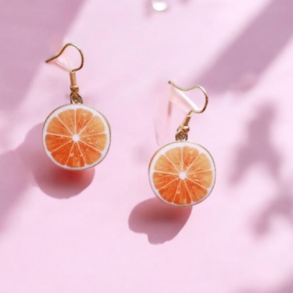 Citrus fruit earrings | fruit lover earrings | food earrings | cute kawaii earrings | fun art earrings | gold lemon grapefruit oranges